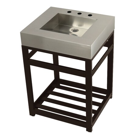 Fauceture 25" Stainless Steel Sink W/ Steel Console Sink Base, / Bronze KVSP2522A5